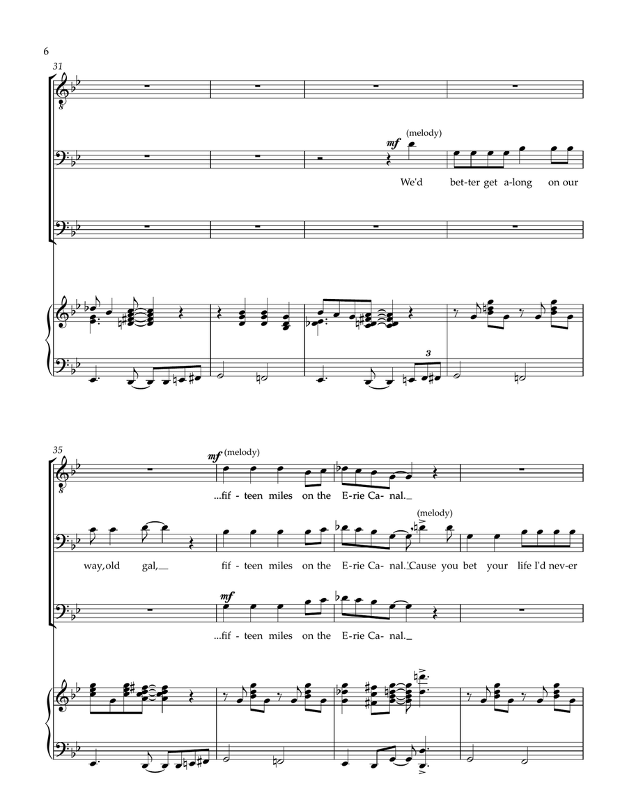A MARITIME MEDLEY (TBB, piano) 3-Part scores gallery preview page 6