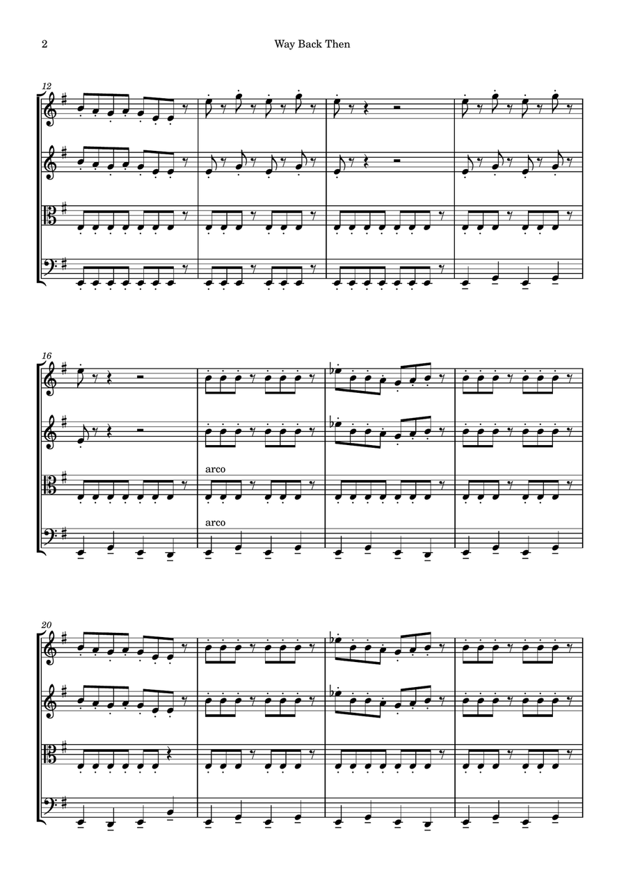 Way Back Then String Quartet scores gallery preview page 2