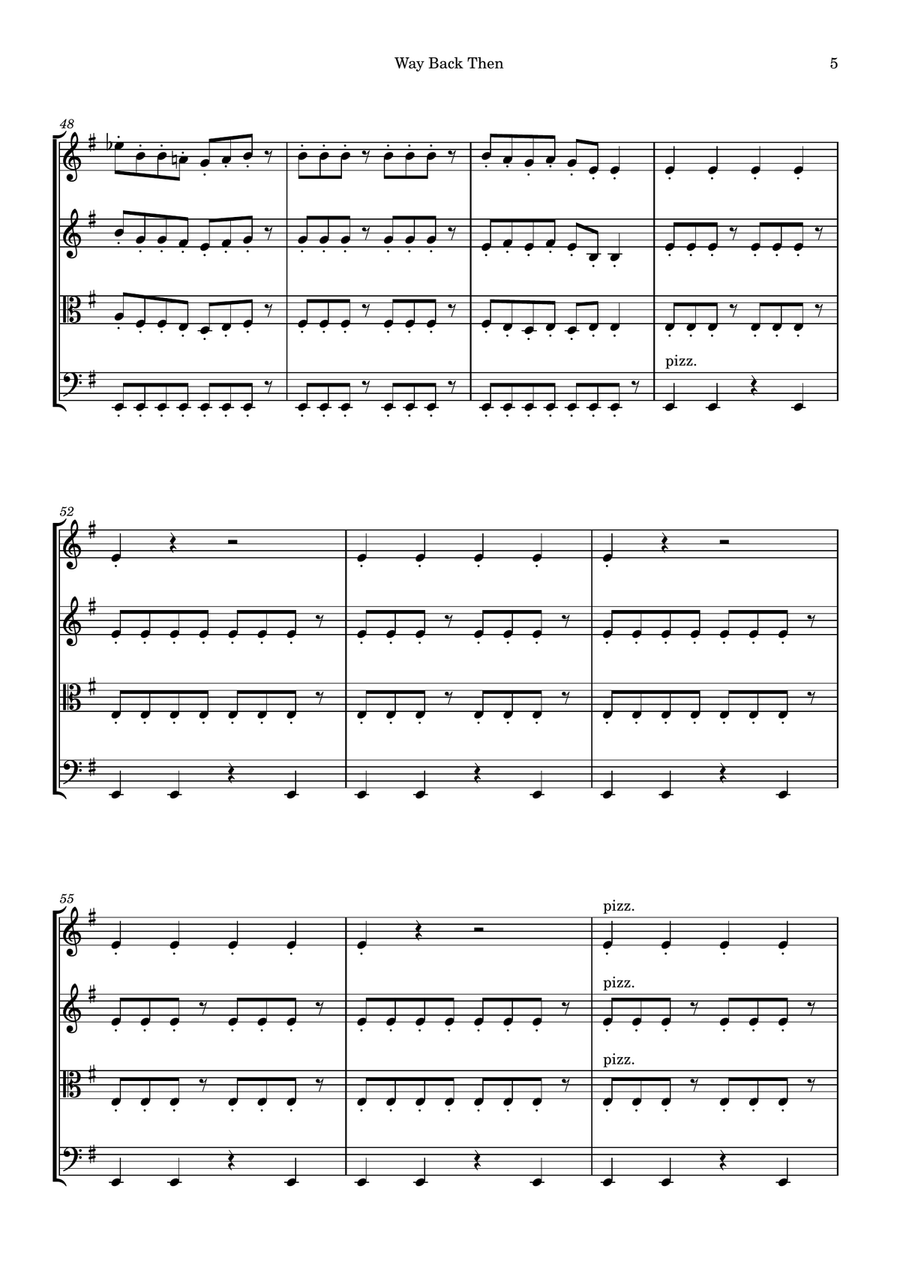 Way Back Then String Quartet scores gallery preview page 5