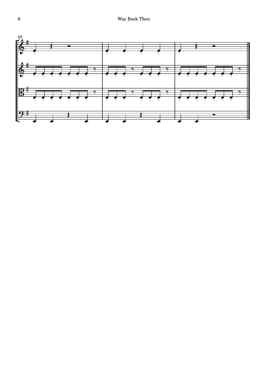 Way Back Then String Quartet scores gallery preview page 6