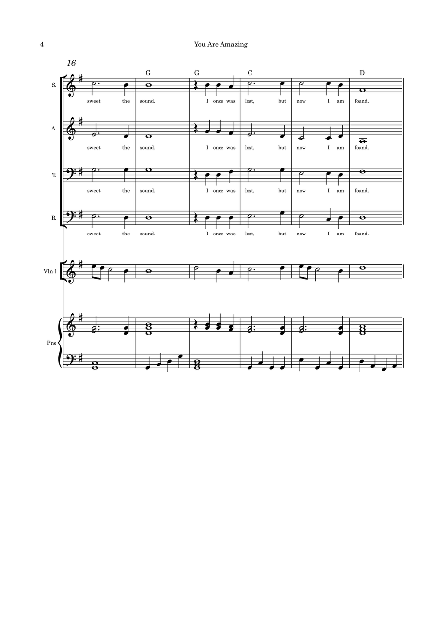 You Are Amazing SATB optional instruments and piano with parts 4-Part scores gallery preview page 4