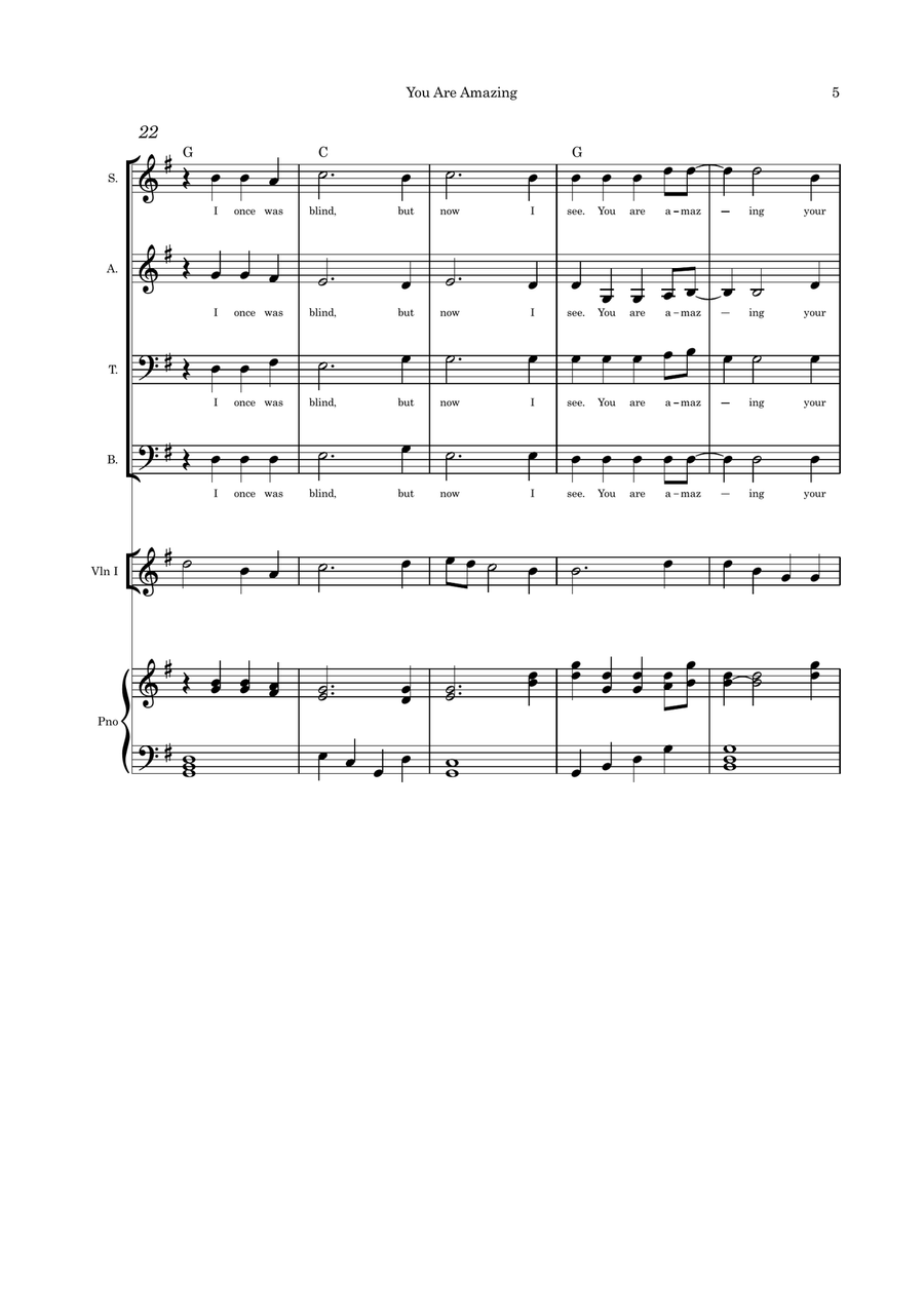 You Are Amazing SATB optional instruments and piano with parts 4-Part scores gallery preview page 5
