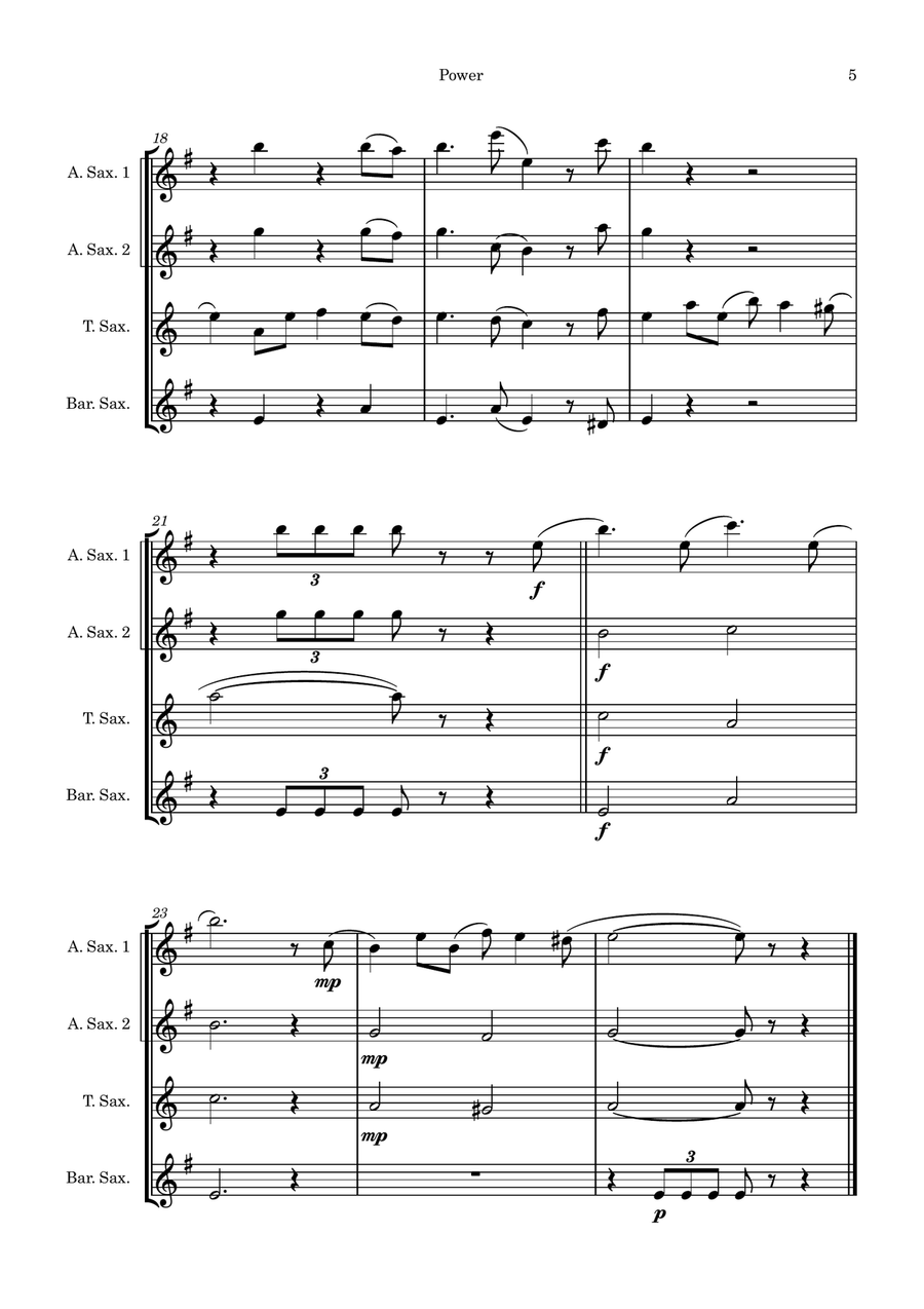 The Wolf The Wolf Saxophone Quartet scores gallery preview page 5