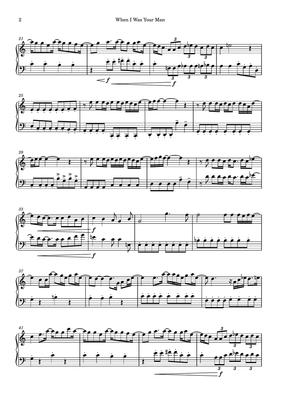 When I Was Your Man When I Was Your Man Easy Piano scores gallery preview page 2