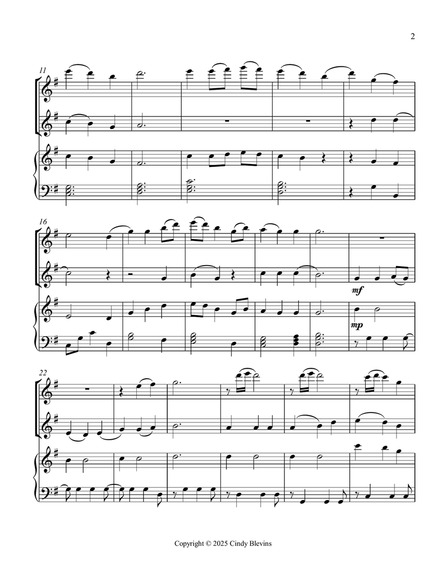 Be Thou My Vision, for Flute, Violin and Piano Flute scores gallery preview page 3