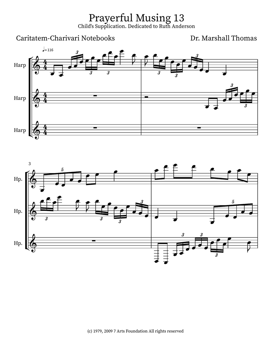 Prayerful Musing 13 Prayerful Musing 13 Small Ensemble scores gallery preview page 1