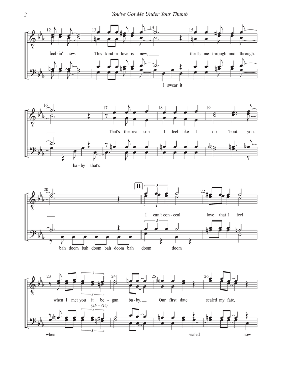 You've Got Me Under Your Thumb TTBB scores gallery preview page 2