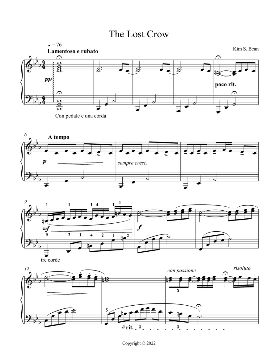 The Lost Crow Piano Solo scores gallery preview page 1