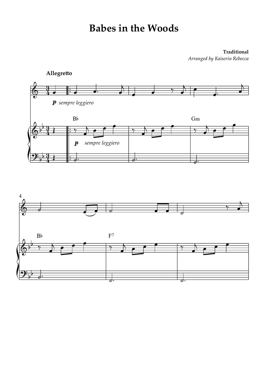 Babes in the Woods Babes in the Woods B-Flat Trumpet scores gallery preview page 1