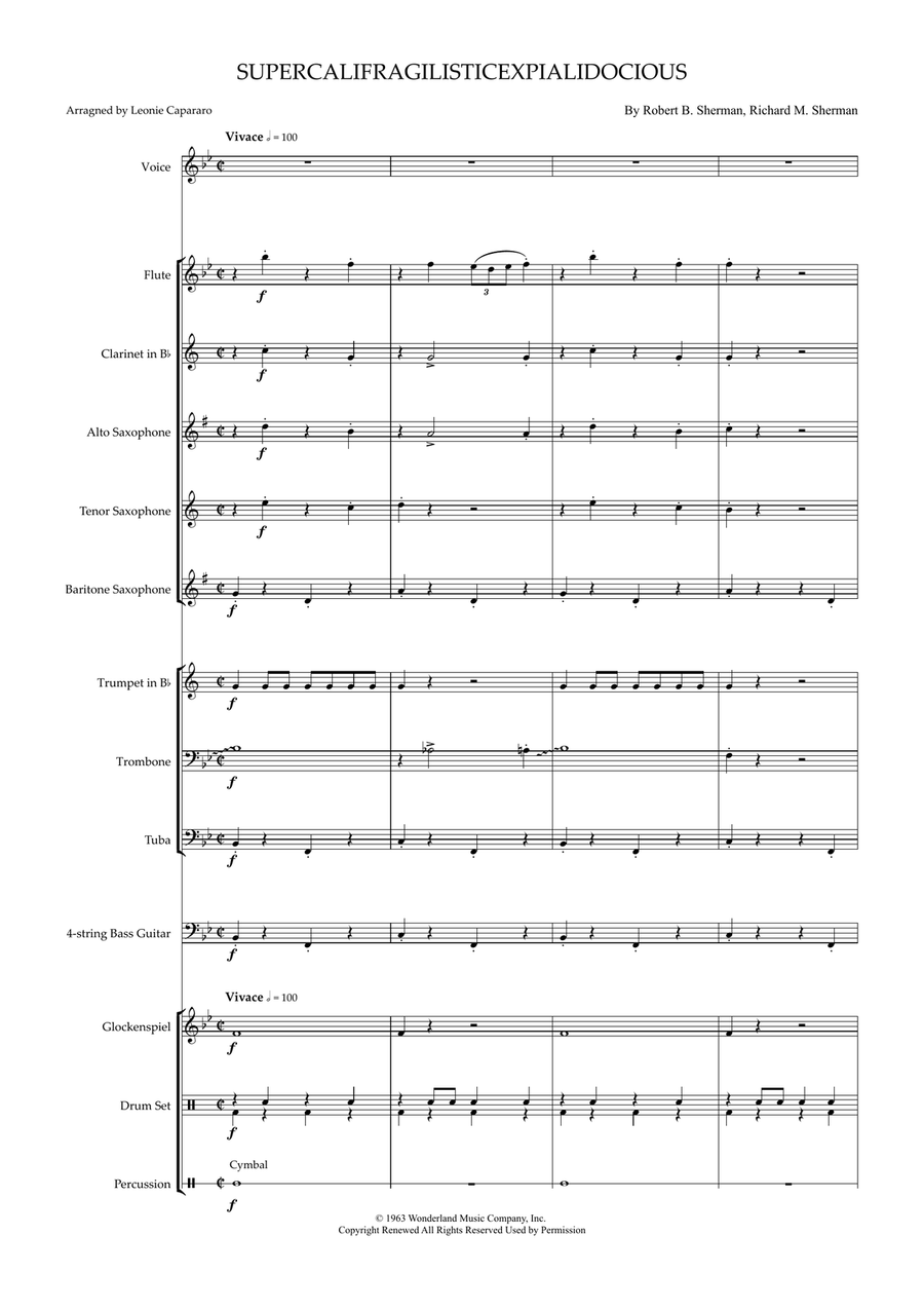 Supercalifragilisticexpialidocious Concert Band scores gallery preview page 1