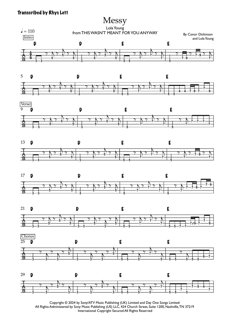 Messy Messy Acoustic Guitar scores gallery preview page 1