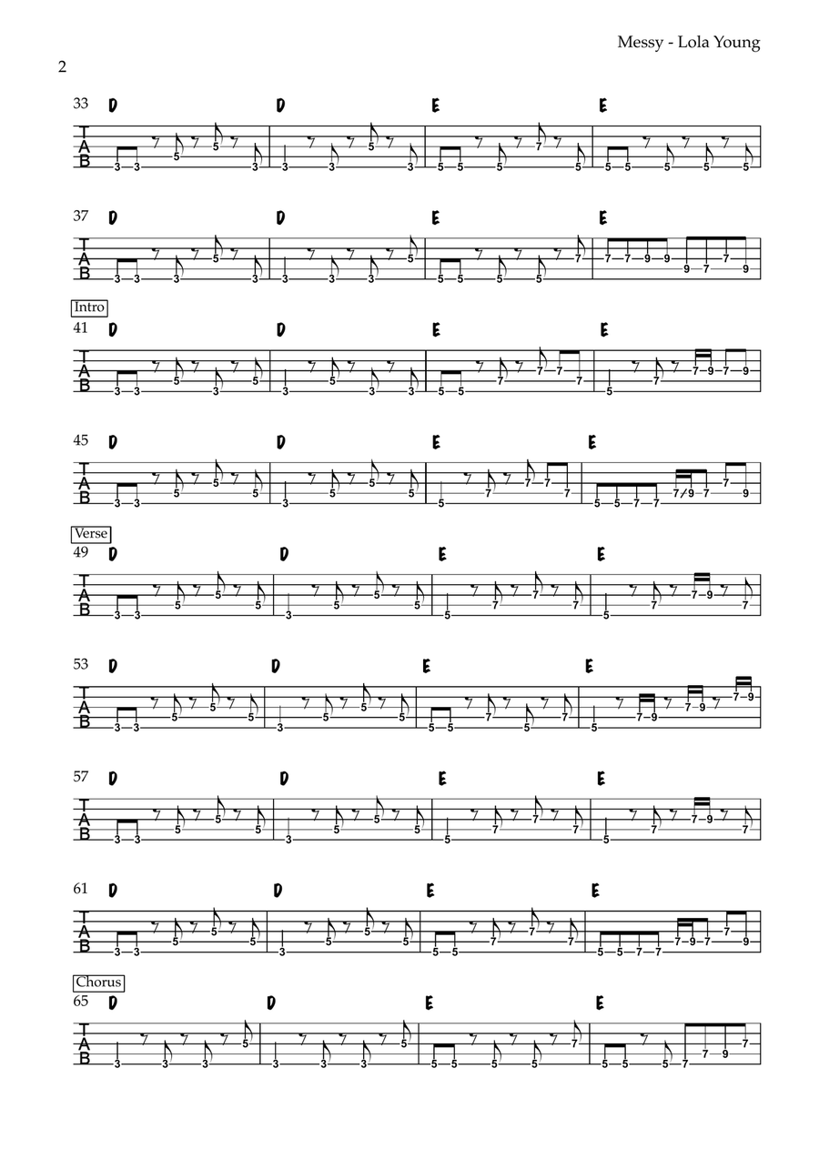 Messy Messy Acoustic Guitar scores gallery preview page 2