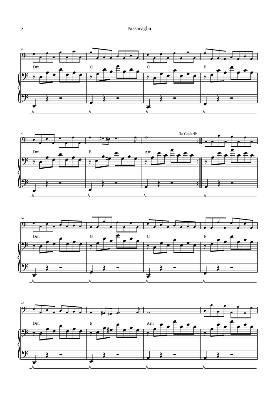 Passacaglia by Handel/Halvorsen Piano scores gallery preview page 2