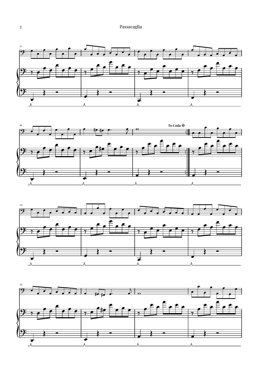 Passacaglia by Handel/Halvorsen Piano scores gallery preview page 2
