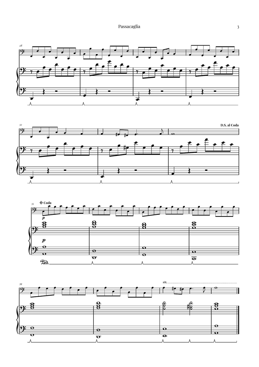 Passacaglia by Handel/Halvorsen Piano scores gallery preview page 3