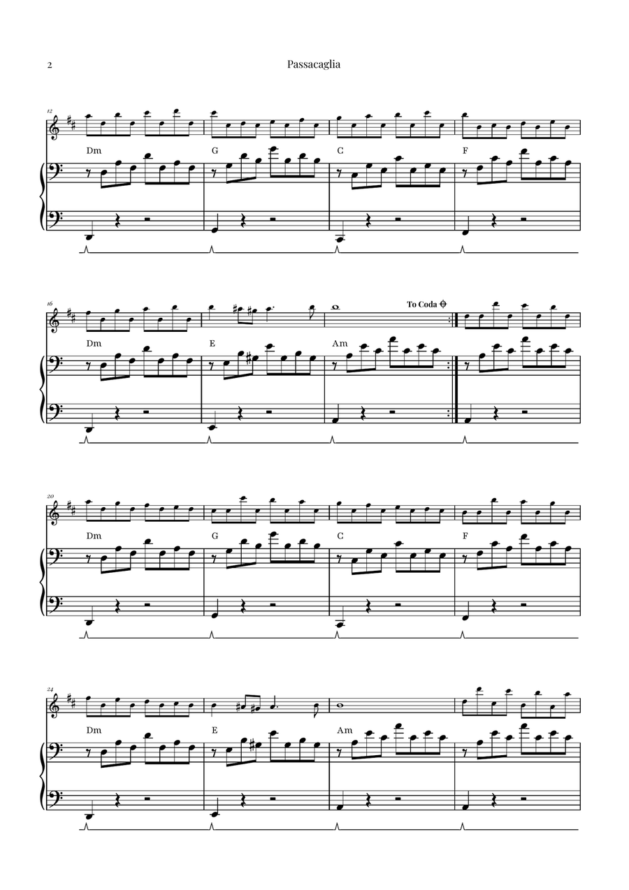 Passacaglia by Handel/Halvorsen B-Flat Clarinet scores gallery preview page 2