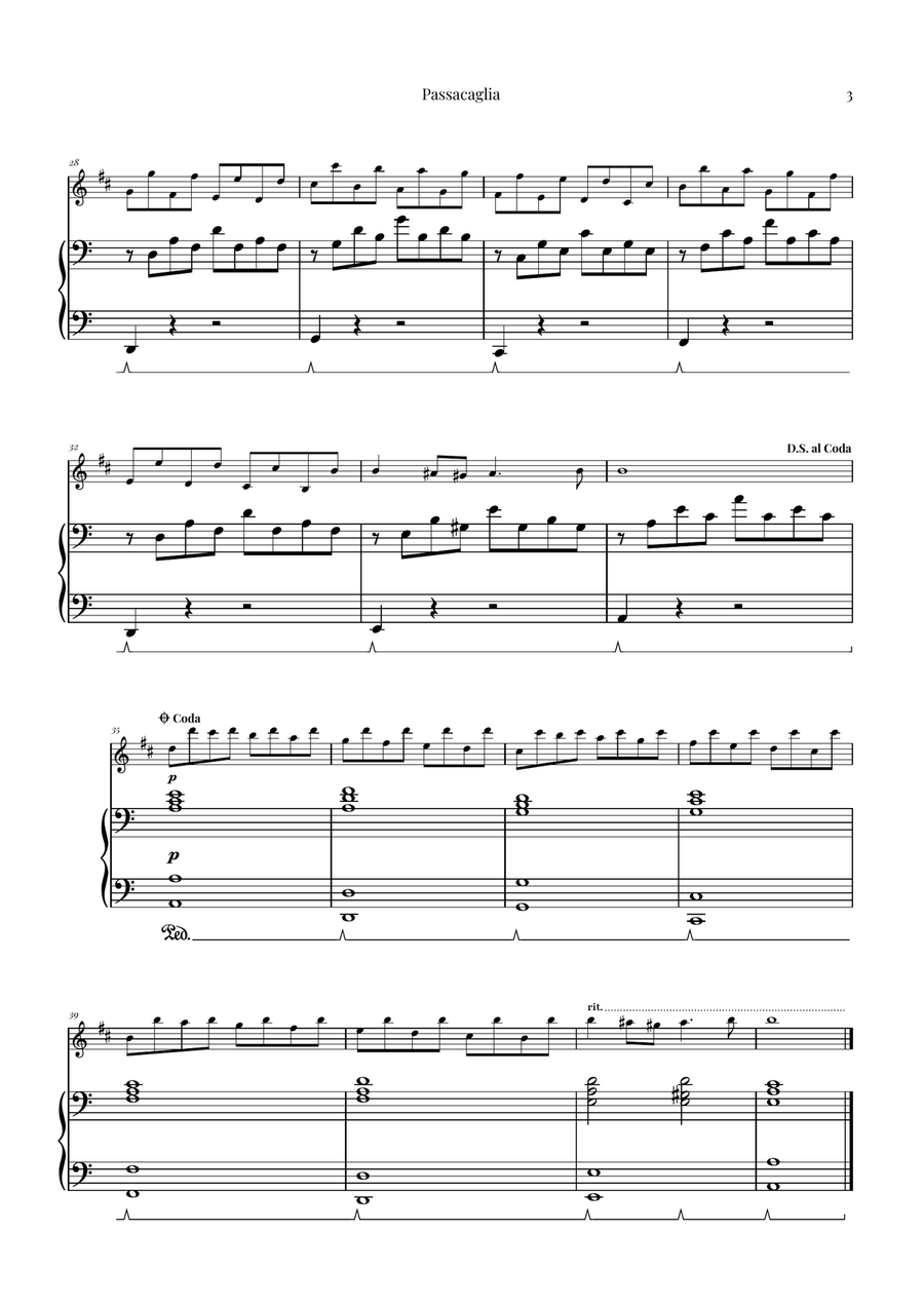 Passacaglia by Handel/Halvorsen B-Flat Clarinet scores gallery preview page 3