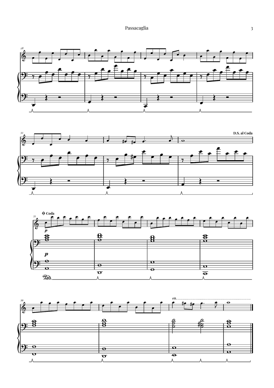Passacaglia by Handel/Halvorsen Flute Solo scores gallery preview page 3