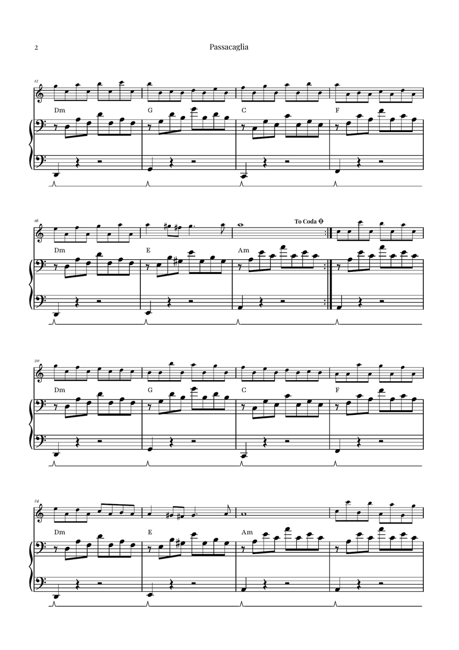 Passacaglia by Handel/Halvorsen Flute Solo scores gallery preview page 2