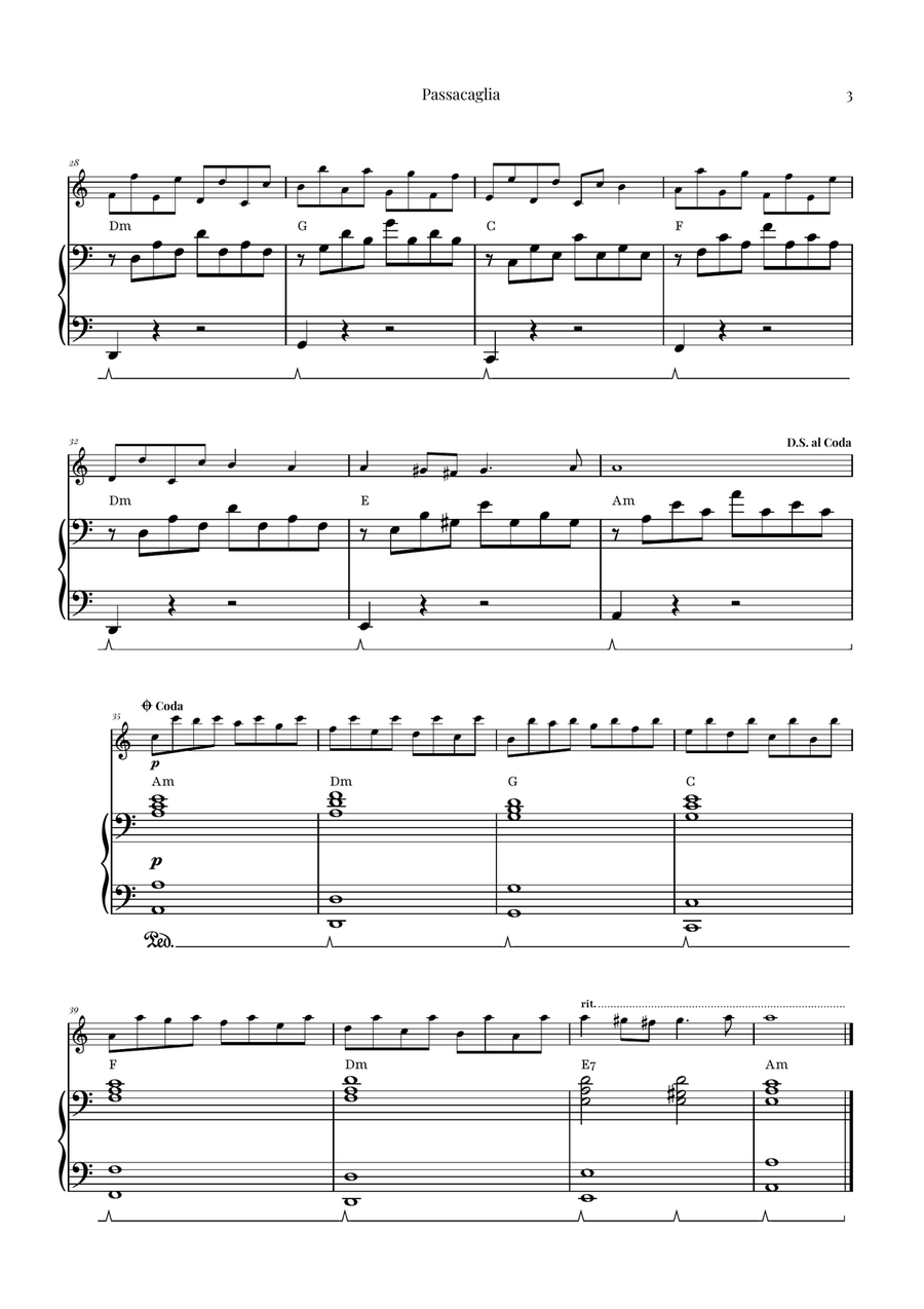 Passacaglia by Handel/Halvorsen Flute Solo scores gallery preview page 3