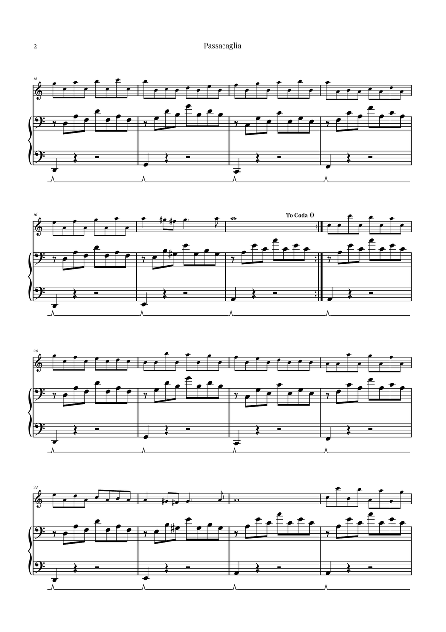 Passacaglia by Handel/Halvorsen Violin Solo scores gallery preview page 2
