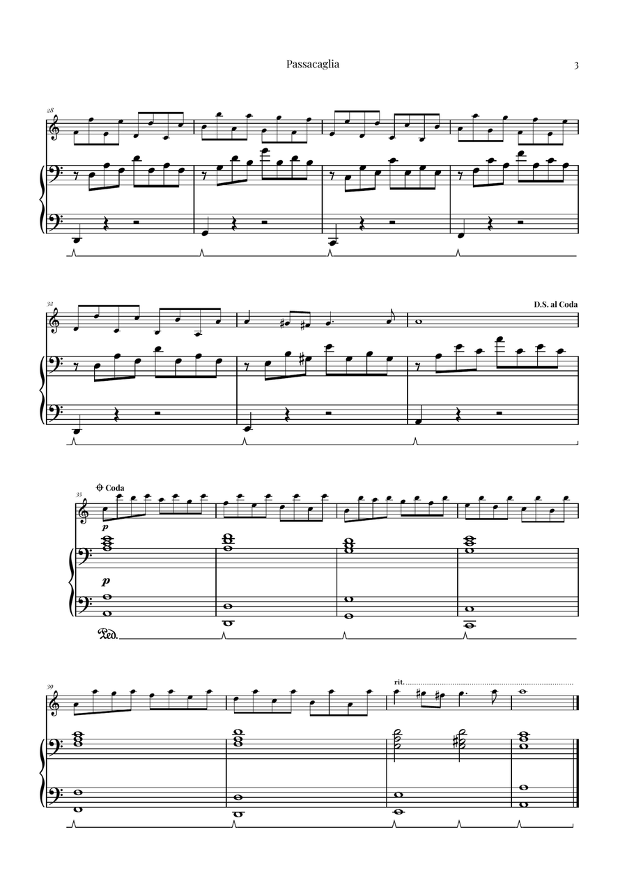 Passacaglia by Handel/Halvorsen Violin Solo scores gallery preview page 3