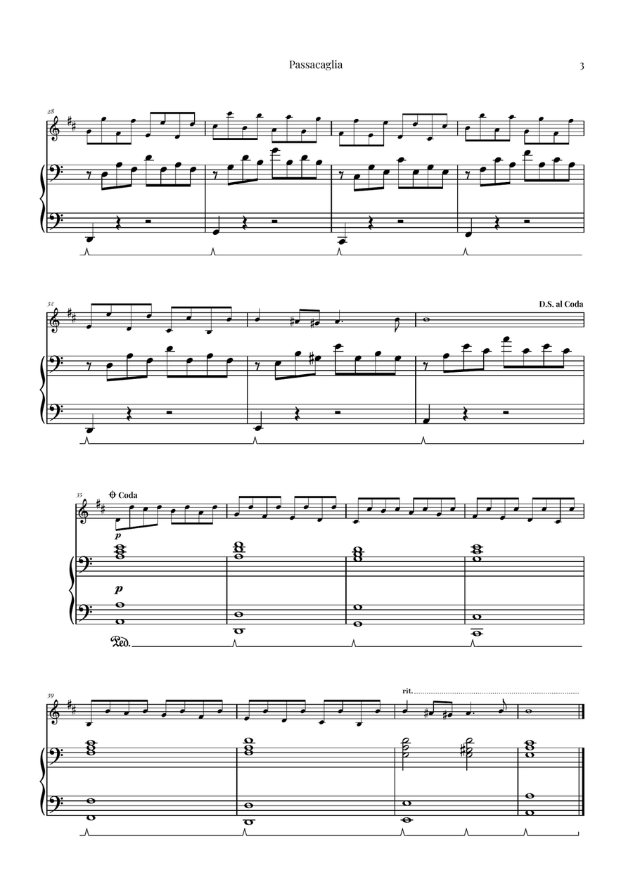 Passacaglia by Handel/Halvorsen B-Flat Clarinet scores gallery preview page 3