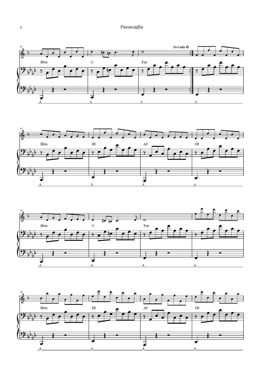 Passacaglia by Handel/Halvorsen Alto Saxophone scores gallery preview page 2