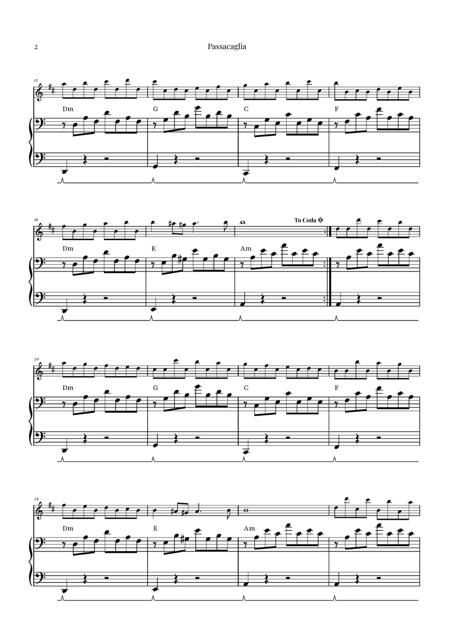 Passacaglia by Handel/Halvorsen Tenor Saxophone scores gallery preview page 2