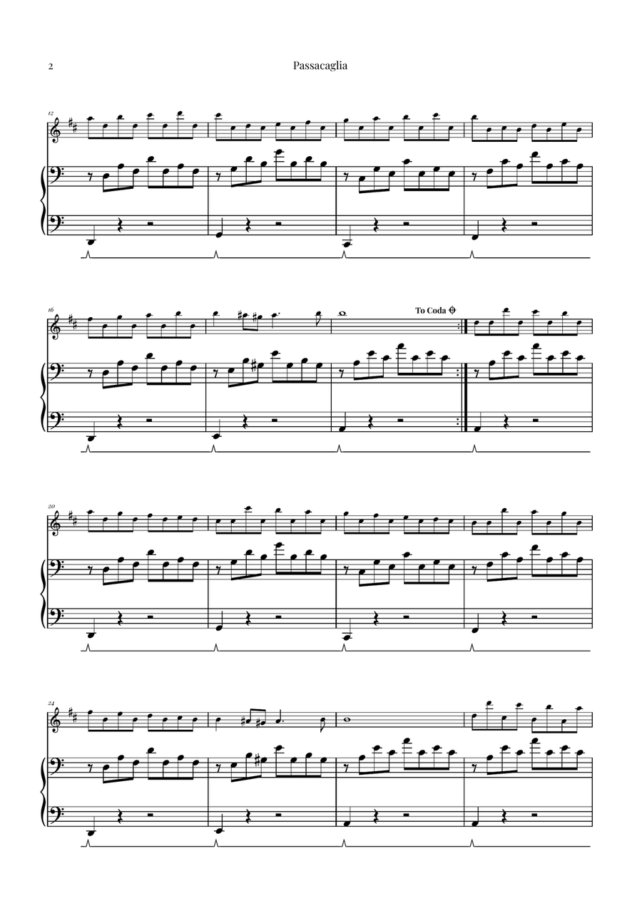 Passacaglia by Handel/Halvorsen Soprano Saxophone scores gallery preview page 2