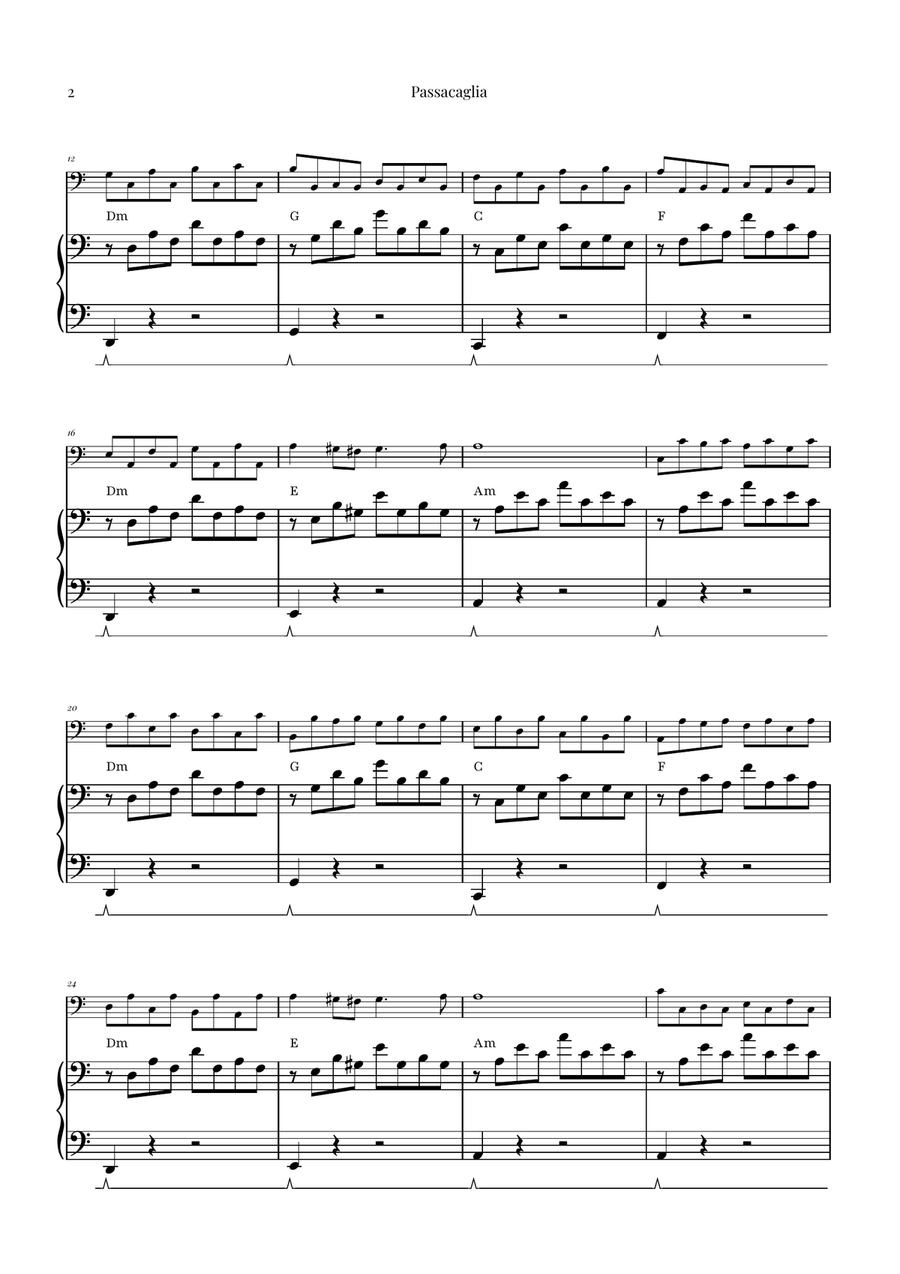 Passacaglia by Handel/Halvorsen Piano scores gallery preview page 2