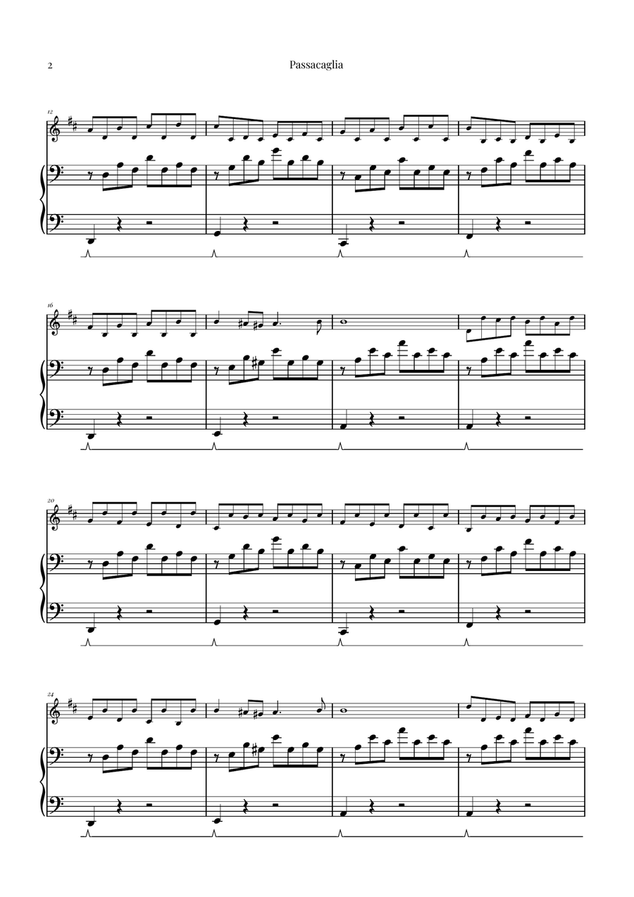Passacaglia by Handel/Halvorsen B-Flat Clarinet scores gallery preview page 2