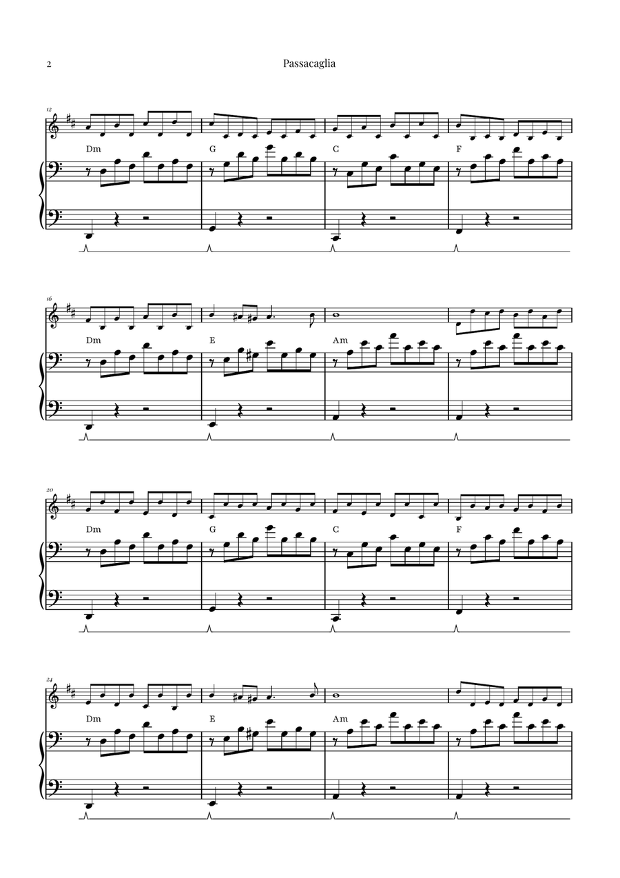 Passacaglia by Handel/Halvorsen B-Flat Clarinet scores gallery preview page 2