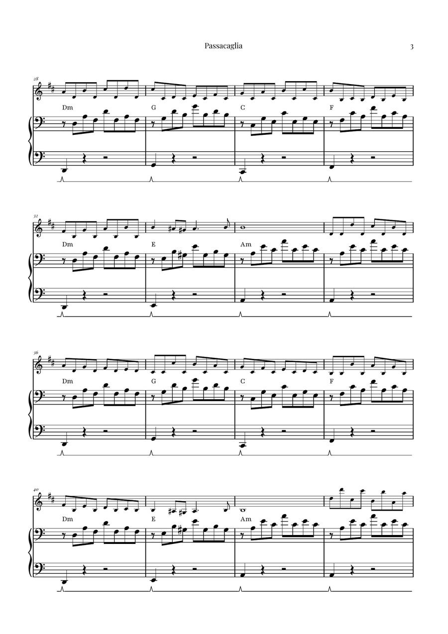 Passacaglia by Handel/Halvorsen B-Flat Clarinet scores gallery preview page 3