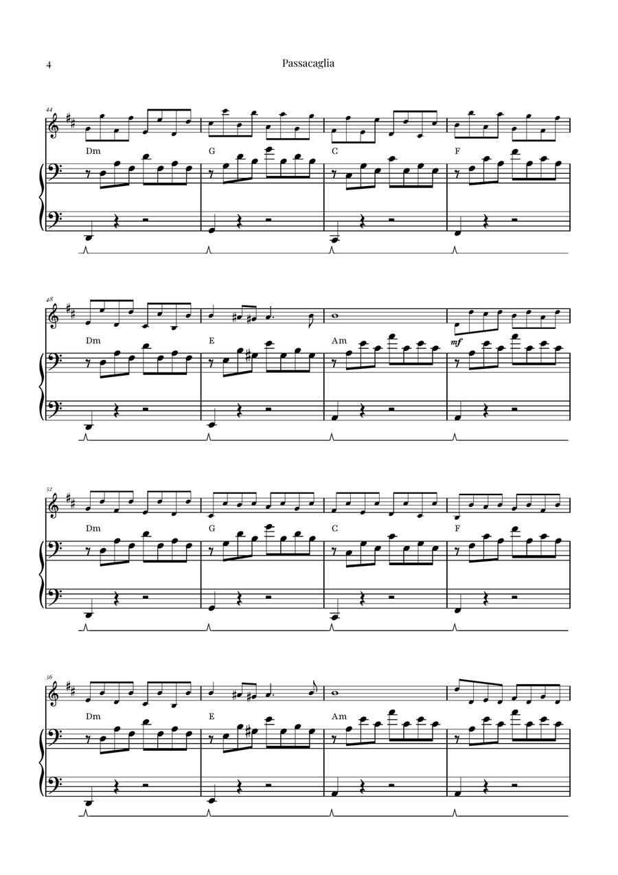 Passacaglia by Handel/Halvorsen B-Flat Clarinet scores gallery preview page 4