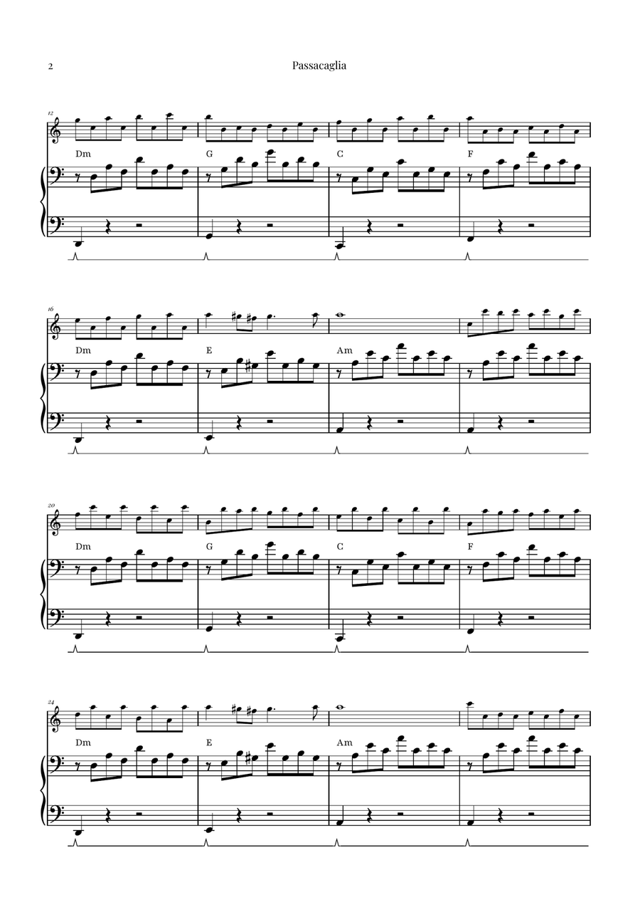 Passacaglia by Handel/Halvorsen Flute Solo scores gallery preview page 2
