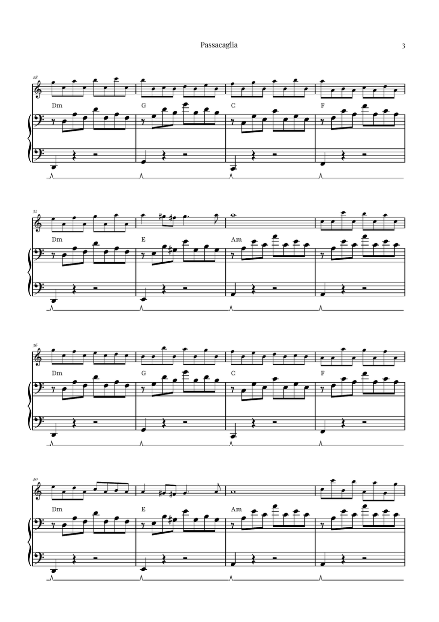 Passacaglia by Handel/Halvorsen Flute Solo scores gallery preview page 3