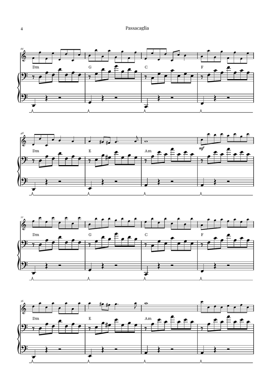 Passacaglia by Handel/Halvorsen Flute Solo scores gallery preview page 4