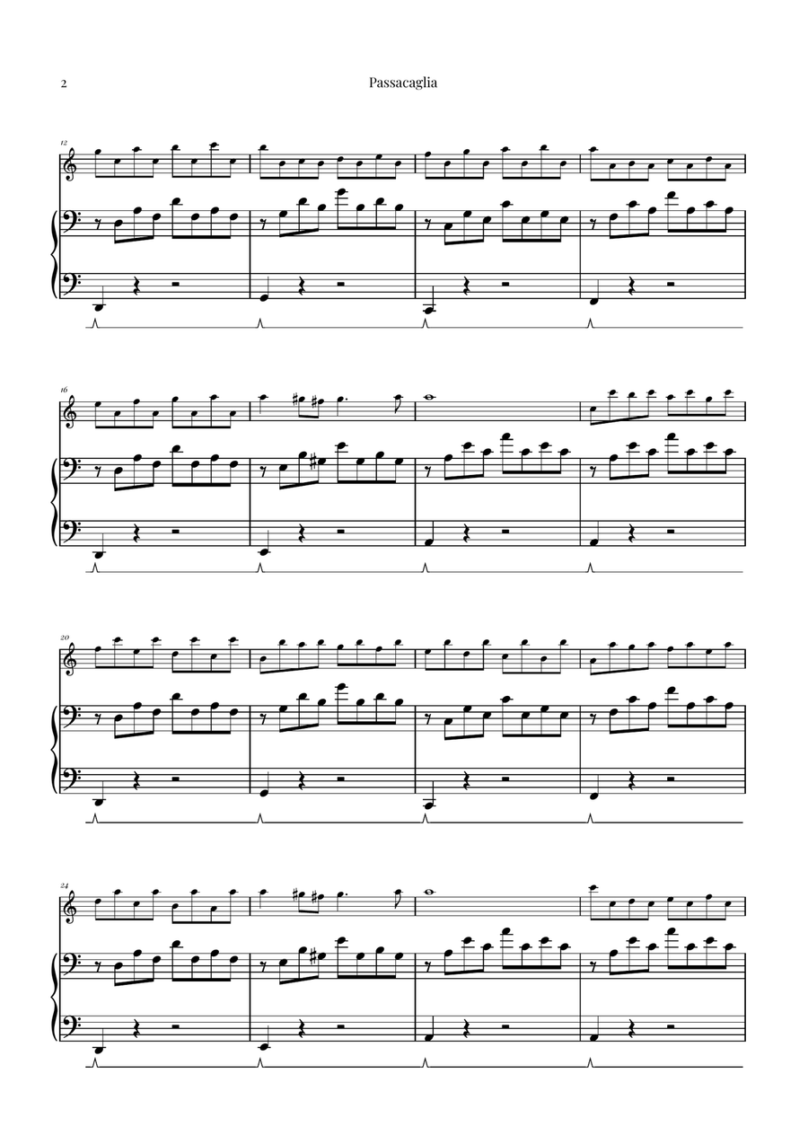 Passacaglia by Handel/Halvorsen Flute Solo scores gallery preview page 2