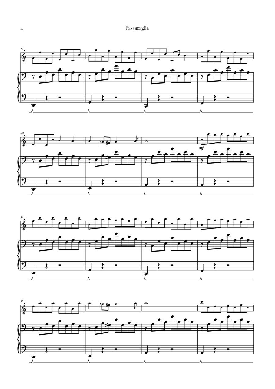Passacaglia by Handel/Halvorsen Flute Solo scores gallery preview page 4