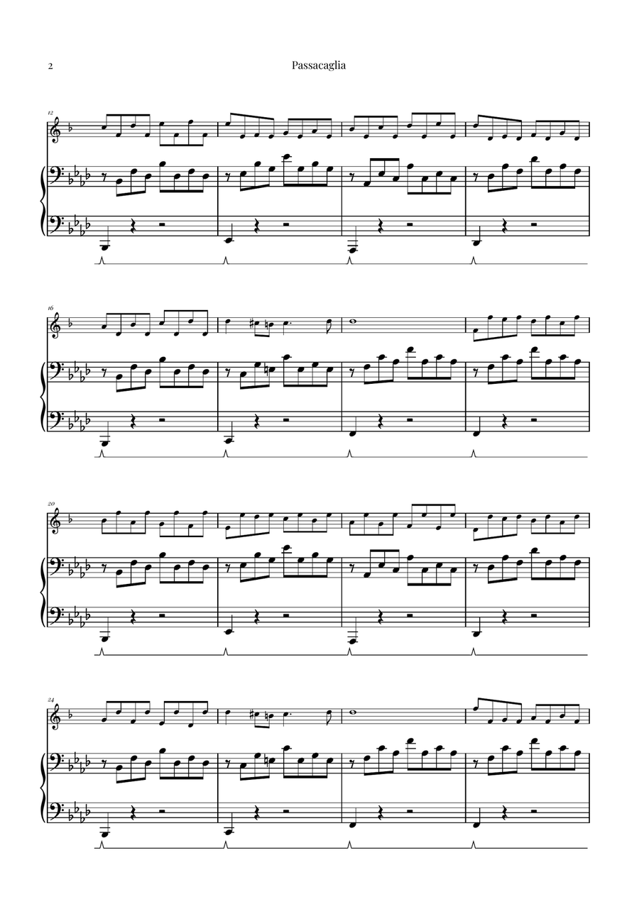 Passacaglia by Handel/Halvorsen Alto Saxophone scores gallery preview page 2