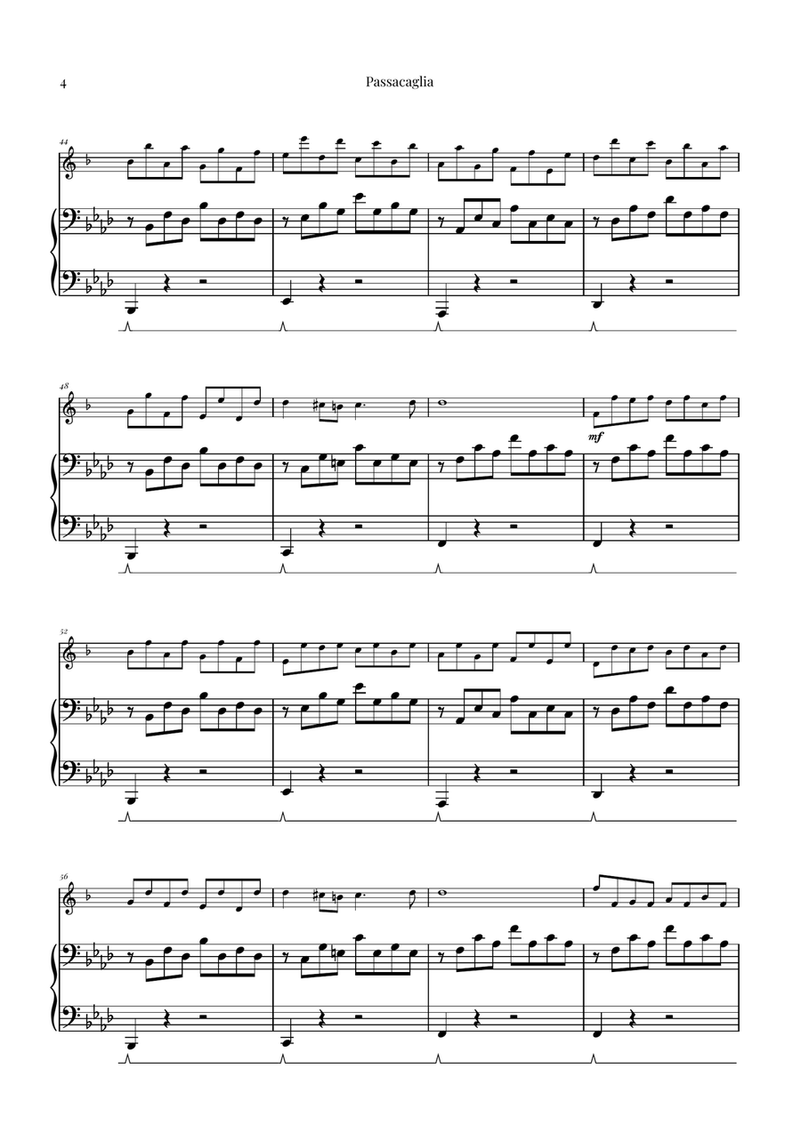 Passacaglia by Handel/Halvorsen Alto Saxophone scores gallery preview page 4