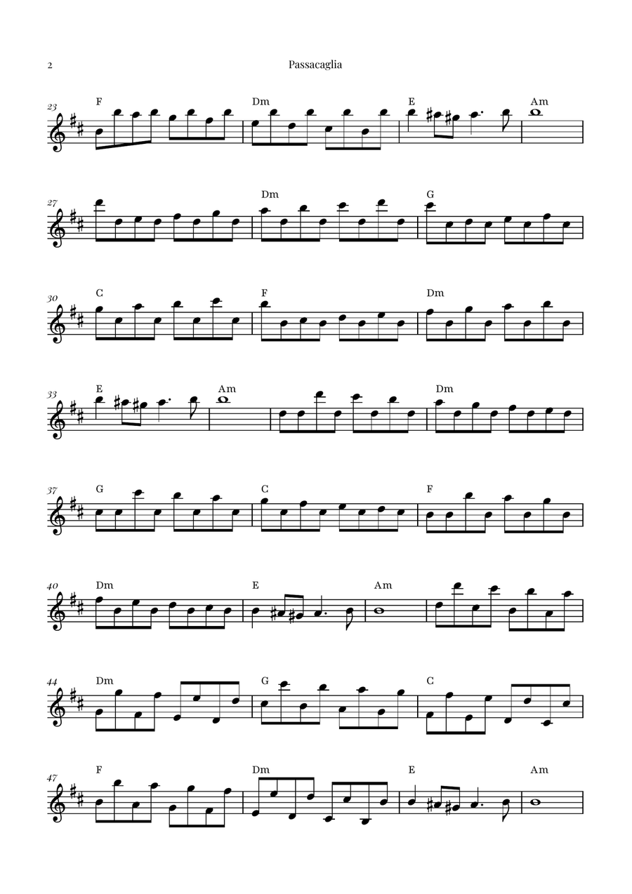 Passacaglia by Handel/Halvorsen Soprano Saxophone scores gallery preview page 2