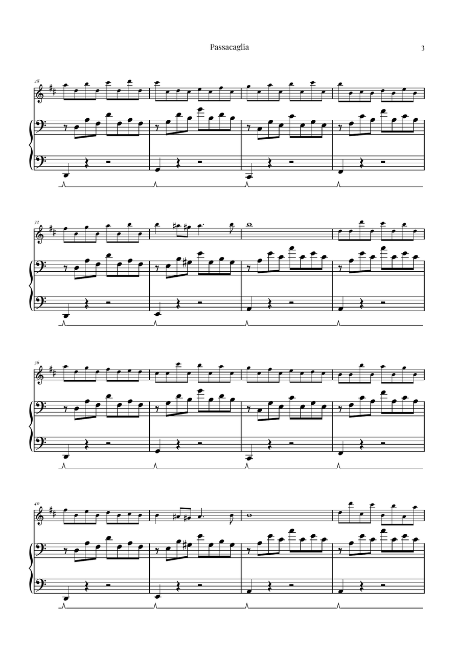 Passacaglia by Handel/Halvorsen Soprano Saxophone scores gallery preview page 3