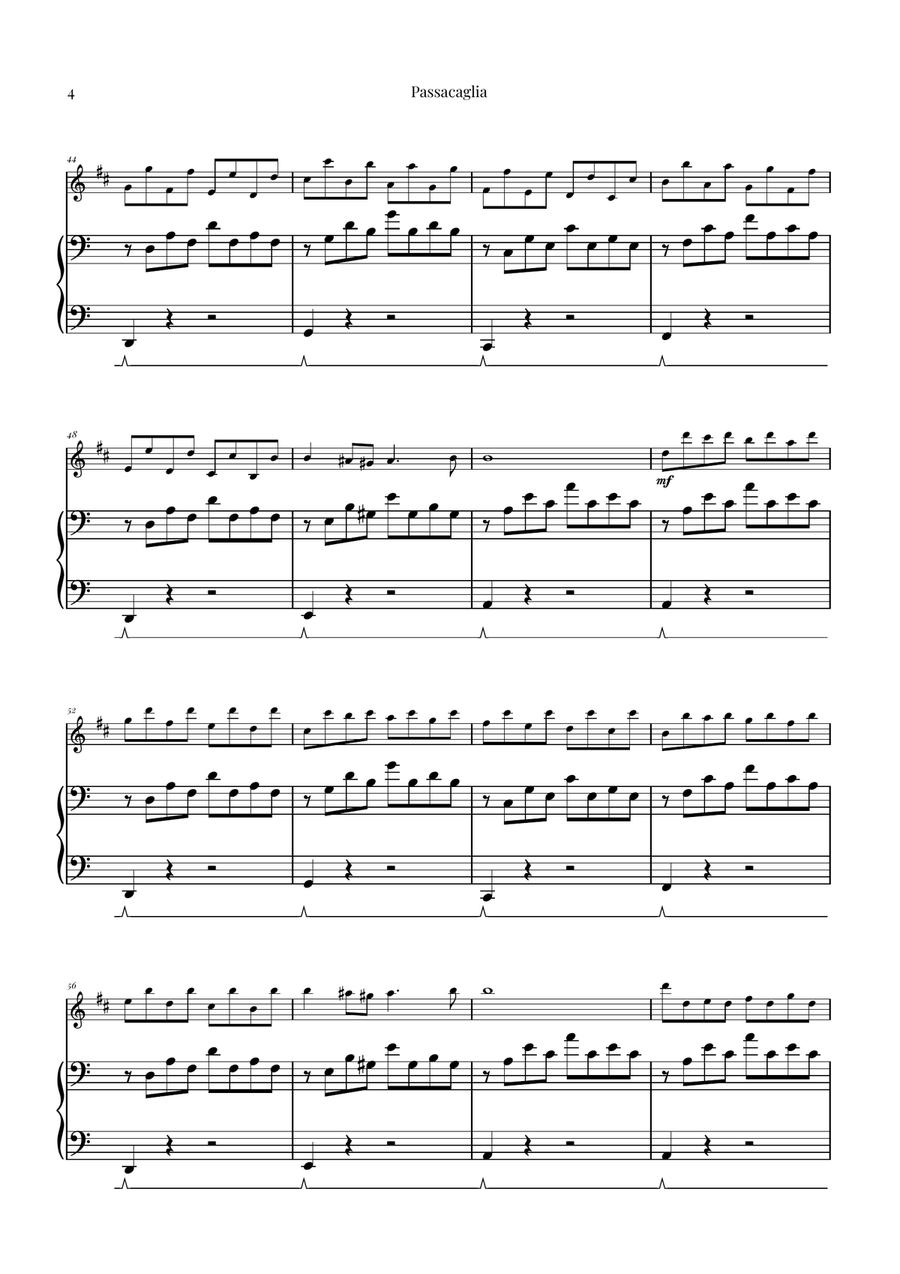 Passacaglia by Handel/Halvorsen Soprano Saxophone scores gallery preview page 4
