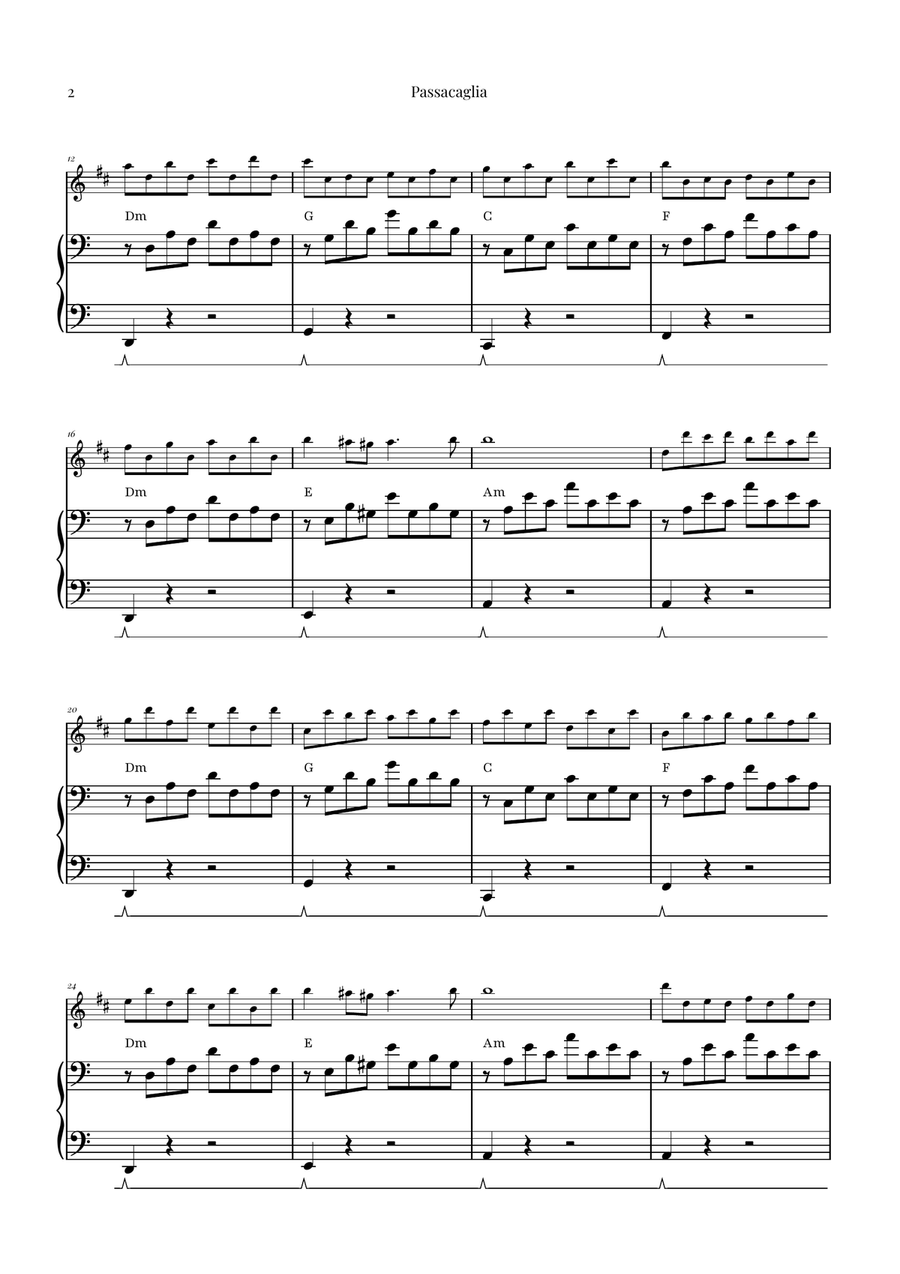 Passacaglia by Handel/Halvorsen Tenor Saxophone scores gallery preview page 2