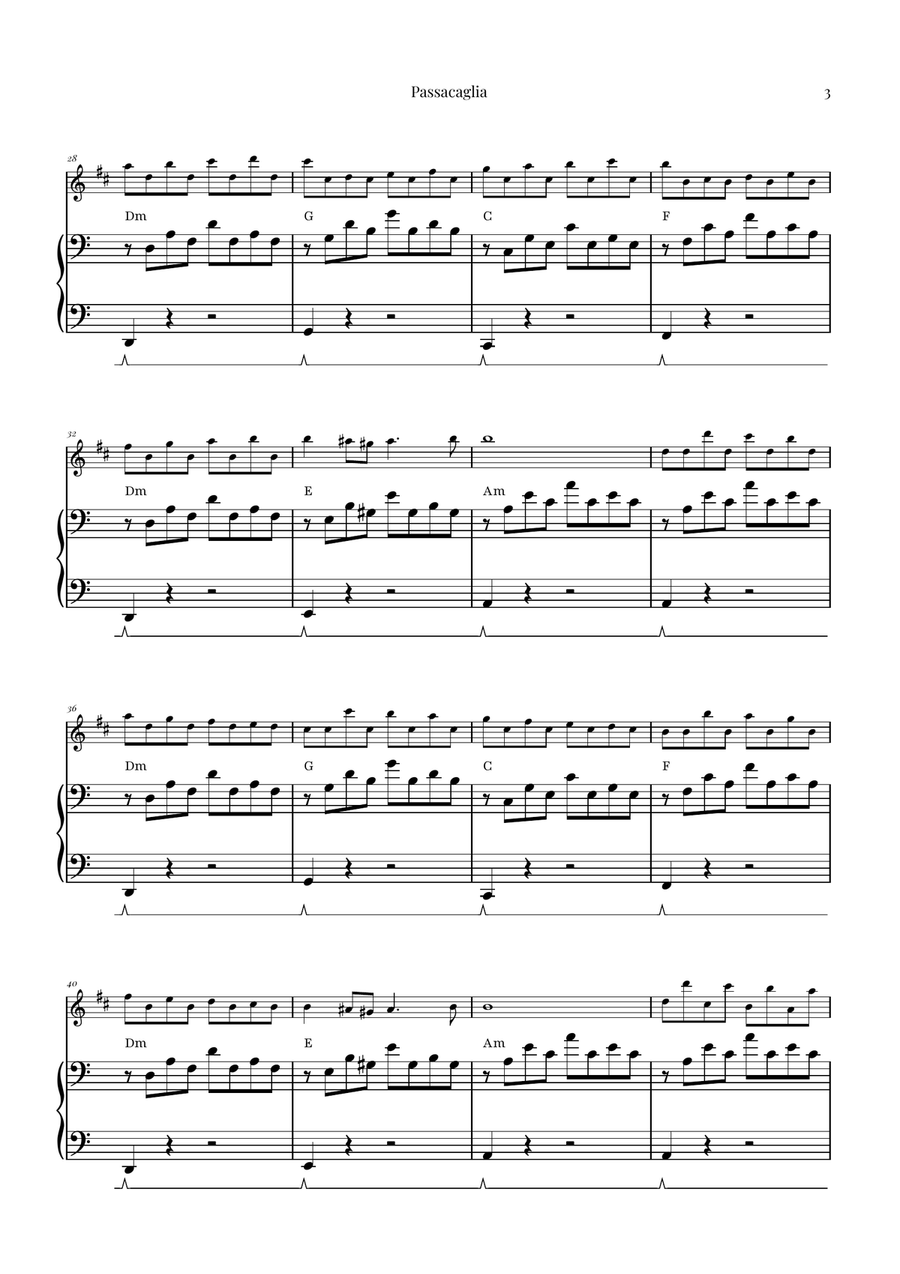 Passacaglia by Handel/Halvorsen Tenor Saxophone scores gallery preview page 3