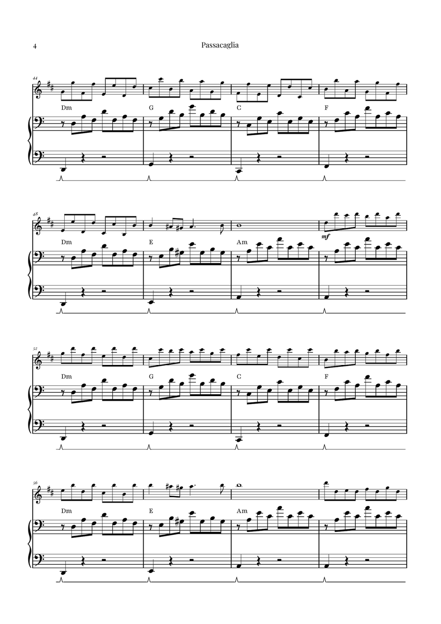 Passacaglia by Handel/Halvorsen Tenor Saxophone scores gallery preview page 4