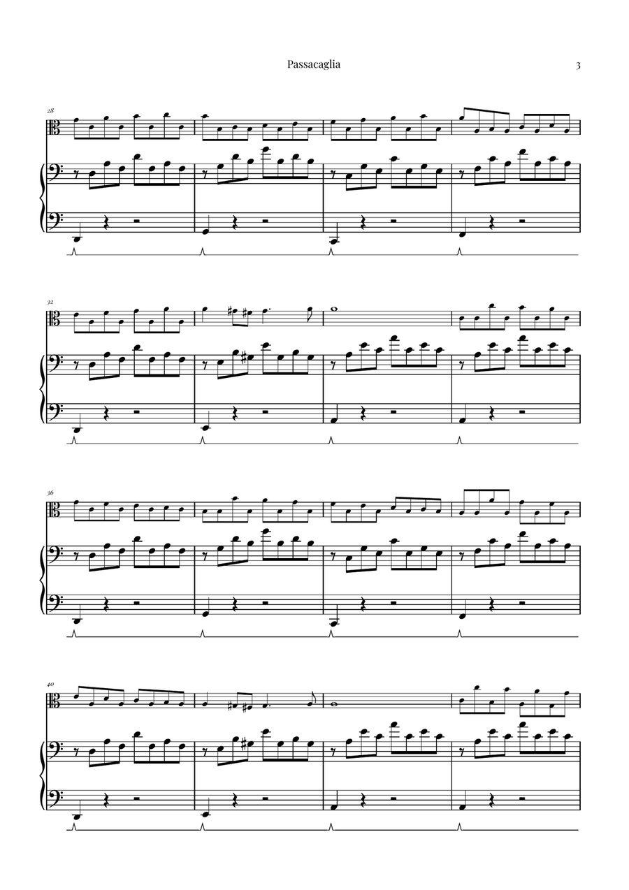 Passacaglia by Handel/Halvorsen Viola scores gallery preview page 3