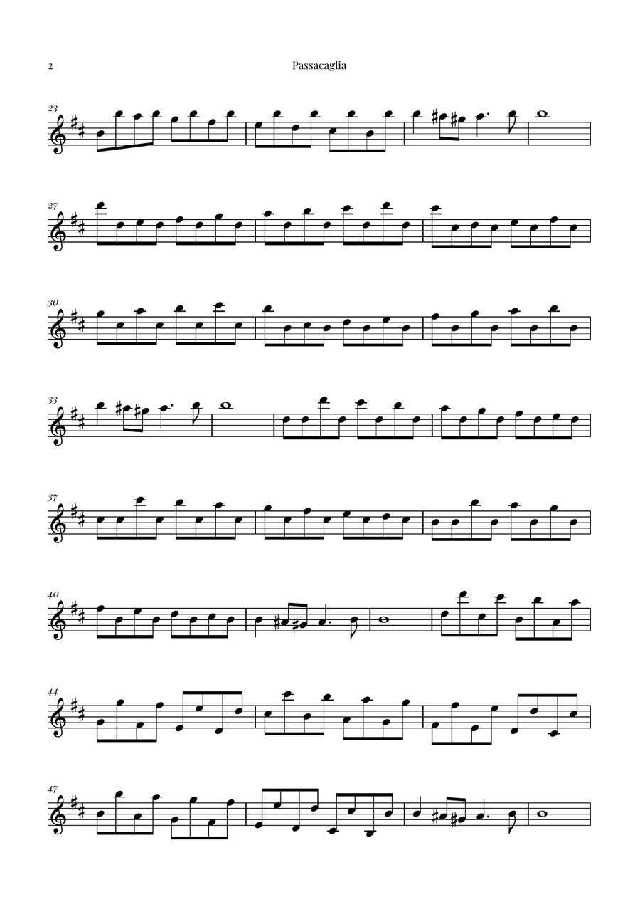 Passacaglia by Handel/Halvorsen Tenor Saxophone scores gallery preview page 2